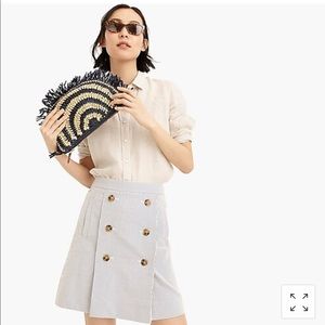 NWT J.Crew button-front mini skirt in seersucker.